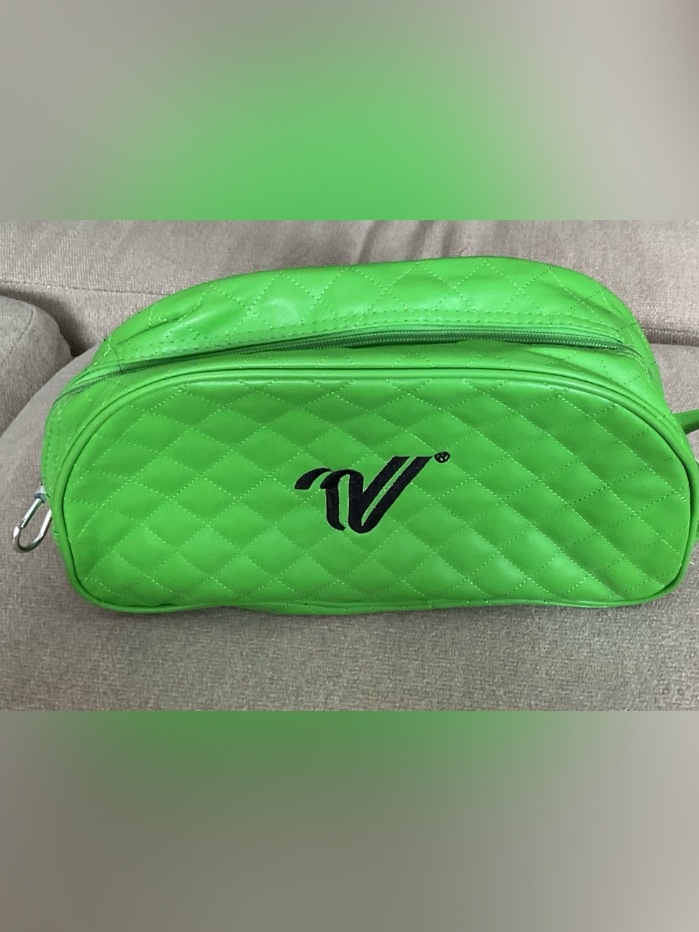 Quilted GreenVarsity Cheer Shoes Travel Case with Embroidered Logo